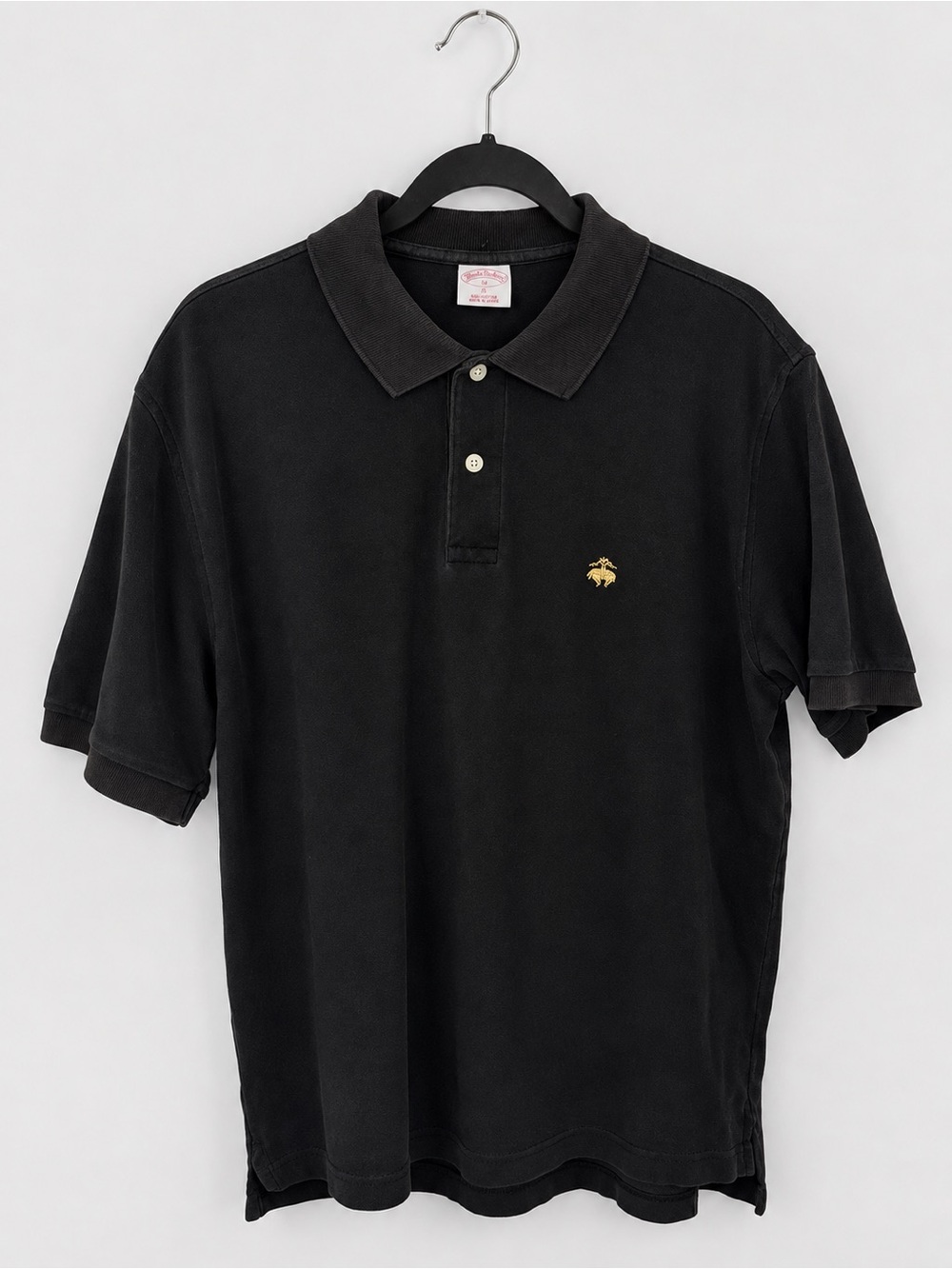 Brooks Brothers 346 Large Black Original Fit Cotton Polo Shirt Embroidered Logo